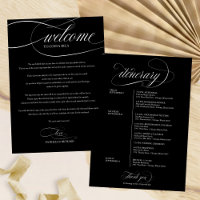 Wedding Weekend Welcome Itinerary Black