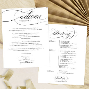 Wedding Weekend Welcome Itinerary Black Script