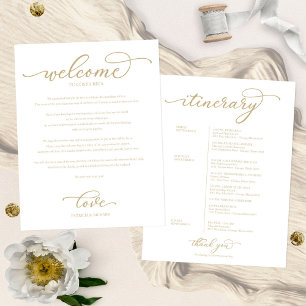 Wedding Weekend Welcome Itinerary Chic Script