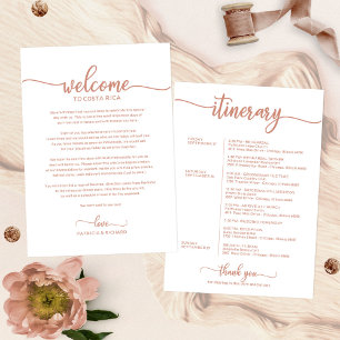 Wedding Weekend Welcome Itinerary Letter Rose Gold Invitation
