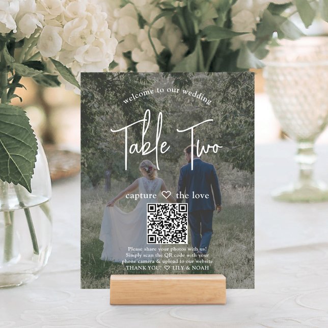 Wedding Welcome 2 Photos & QR Codes Table Number (Creator Uploaded)