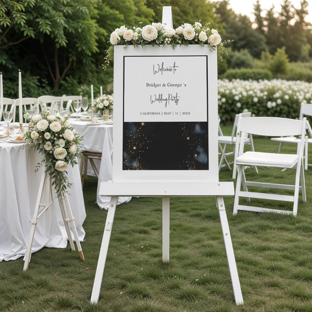 wedding welcome abstract black & frosted acrylic sign (Creator Uploaded)