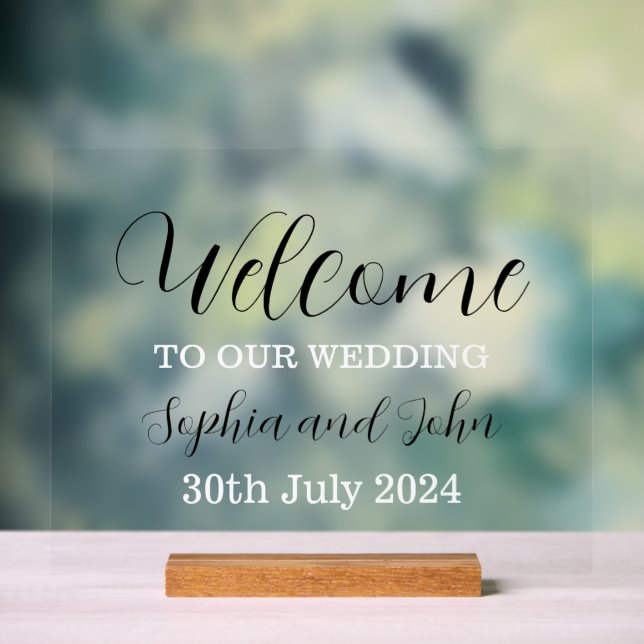 Wedding Welcome Acrylic Sign (Neutral)