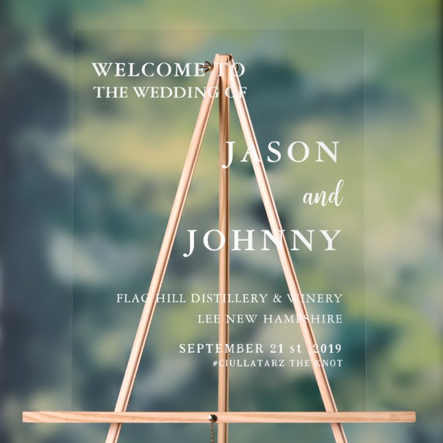 Wedding Welcome  Acrylic Sign (Neutral)