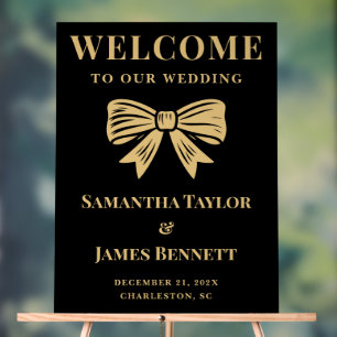 Wedding Welcome Acrylic Sign Black Gold