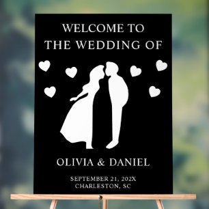 Wedding Welcome Acrylic Sign Black White