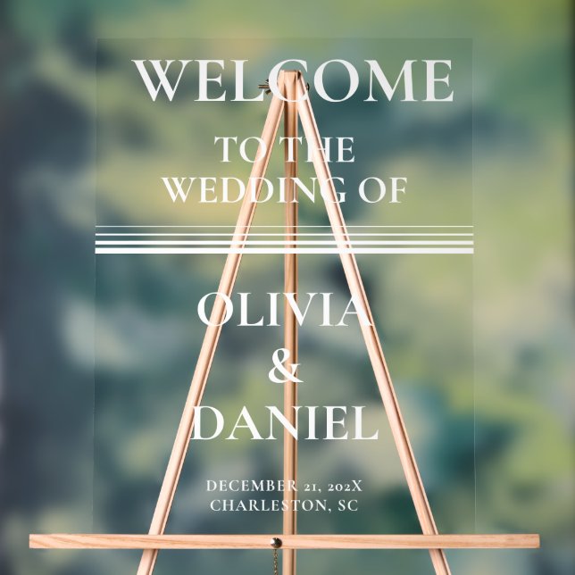 Wedding Welcome Acrylic Sign Clean Typography (Neutral)
