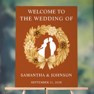 Wedding Welcome Acrylic Sign Earthy Boho