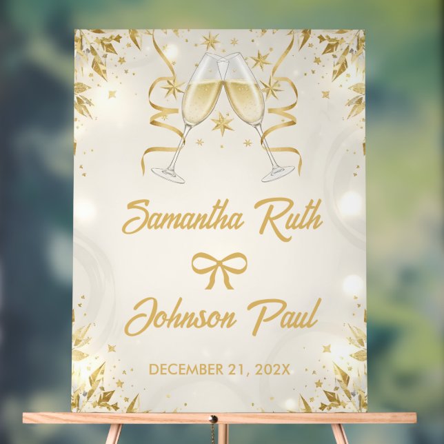 Wedding Welcome Acrylic Sign Gold Script (Neutral)