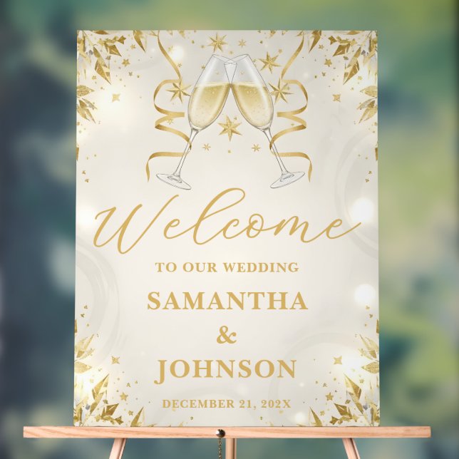 Wedding Welcome Acrylic Sign Luxury Glam (Neutral)
