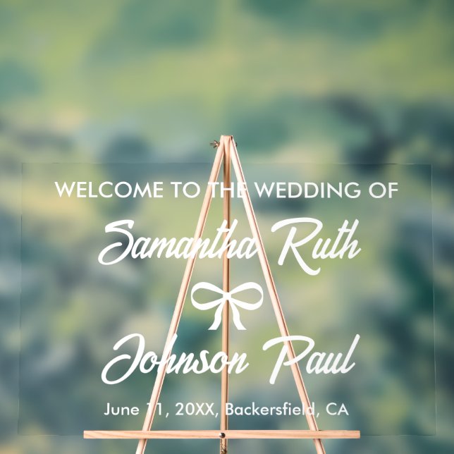Wedding Welcome Acrylic Sign Modern Script (Neutral)