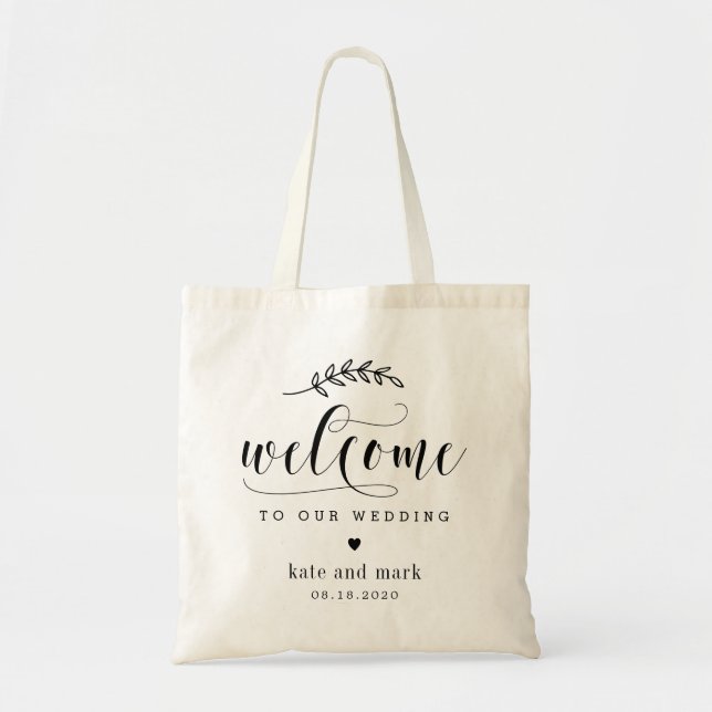 Wedding Welcome Bag EDITABLE COLOR Rustic Elegance (Front)