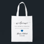 Wedding Welcome Bag for Hotel Guest, Blue Heart<br><div class="desc">Fill these fun reusable bags with your favourite treats to help make your guests' stay more enjoyable.</div>