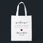 Wedding Welcome Bag for Hotel Guest, Burgundy<br><div class="desc">Fill these fun reusable bags with your favourite treats to help make your guests' stay more enjoyable.</div>