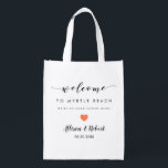 Wedding Welcome Bag for Hotel Guest, Coral Heart<br><div class="desc">Fill these fun reusable bags with your favourite treats to help make your guests' stay more enjoyable.</div>