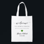 Wedding Welcome Bag for Hotel Guest, Green Heart<br><div class="desc">Fill these fun reusable bags with your favourite treats to help make your guests' stay more enjoyable.</div>