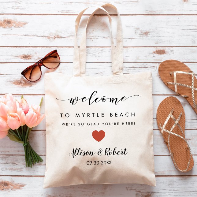 Wedding Welcome Bag, Hotel Destination Terracotta Tote Bag (Creator Uploaded)