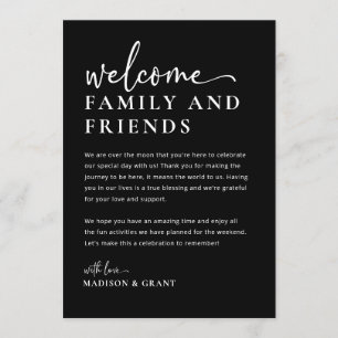 Wedding Welcome Bag Letter & Weekend Timeline Card
