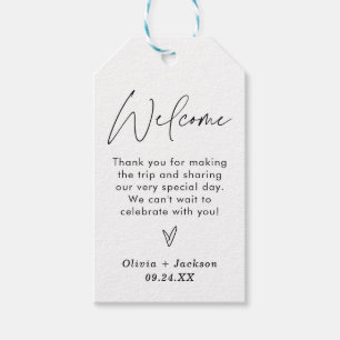 Wedding Welcome Bag Tags, Boho Thank You Favour Ta Gift Tags