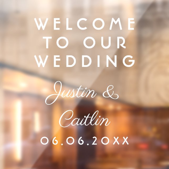 Wedding Welcome Couples Names Window Cling (Sheet 2)