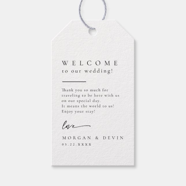 Wedding Welcome Favor Gift Tag (Front)