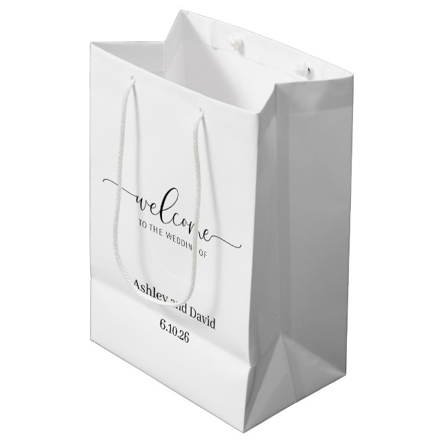 Wedding Welcome Gift Bag (Front Angled)