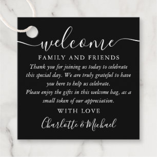 Wedding Welcome Gift Basket Bag Thank You Favour Tags
