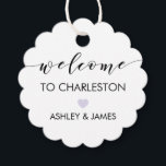 Wedding Welcome Gift Tag, Hotel Guests, Lavender Favour Tags<br><div class="desc">These welcome bag tags are perfect for tying to bags of treats for your wedding guests to enjoy at their hotel.</div>