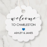 Wedding Welcome Gift Tags for Hotel Guests, Blue