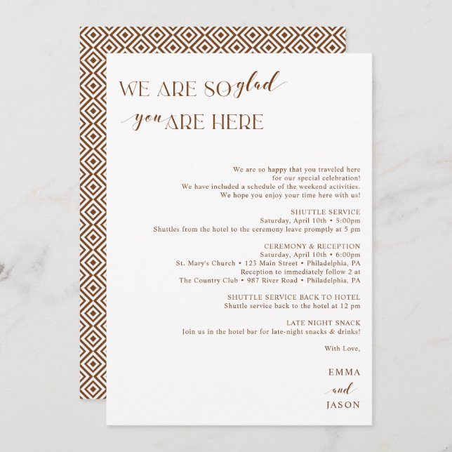 Wedding Welcome letter Boho terracotta Thank You Card (Front/Back)