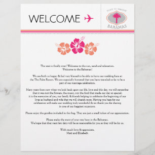 Wedding Welcome Letter for the Bahamas