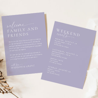 Wedding Welcome Letter & Timeline Itinerary Card
