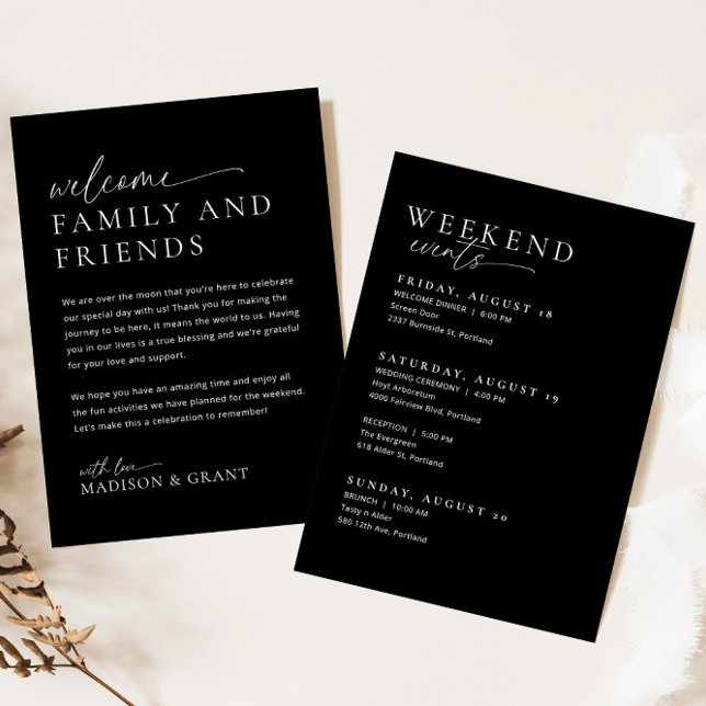 Wedding Welcome Letter & Timeline Itinerary Card (Creator Uploaded)