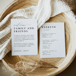 Wedding Welcome Letter & Timeline Itinerary Card