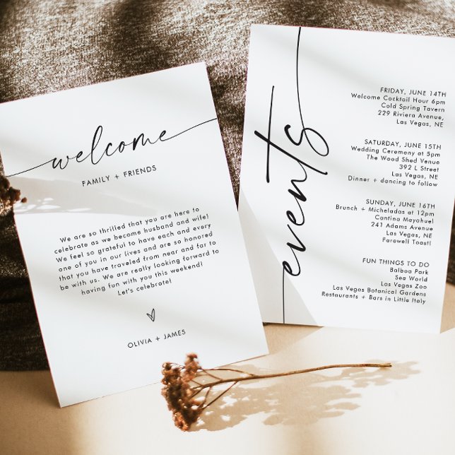 Wedding Welcome Letter, Wedding Events Card (Creator Uploaded)