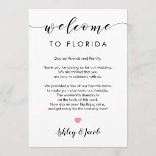 Wedding Welcome Letter & Weekend Itinerary Card