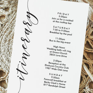 Wedding Welcome Letter & Weekend Itinerary Card