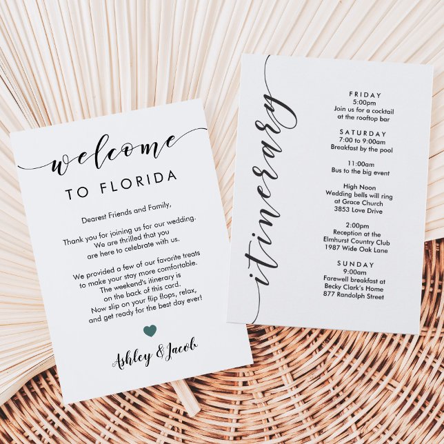 Wedding Welcome Letter & Weekend Itinerary Card (Creator Uploaded)