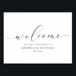 Wedding Welcome Luxury Calligraphy Typography Poster<br><div class="desc">Luxury Wedding Welcome Sign - Splendid Calligraphy Script (Shown in Black): Greet your guests with this elegant, luxury welcome sign. Change your names and date at the bottom. You can also change the colour of the design by clicking and choosing a new fill colour. Move everything around... choose a different...</div>