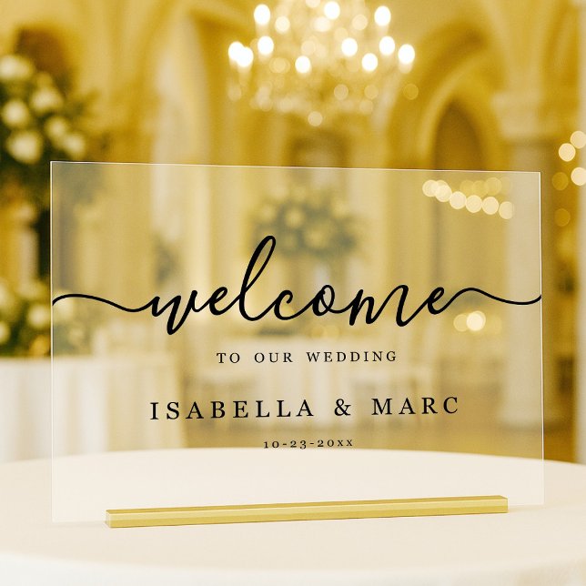 Wedding Welcome Minimalist Acrylic Sign (Creator Uploaded)