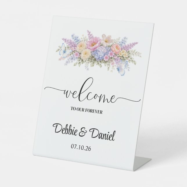 Wedding Welcome Pedestal Sign (Front)