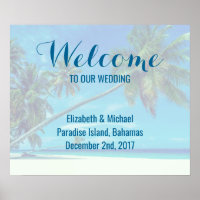 Wedding Welcome Sandy Beach with Tropical Palms