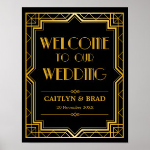 Wedding Welcome Sign Art Deco