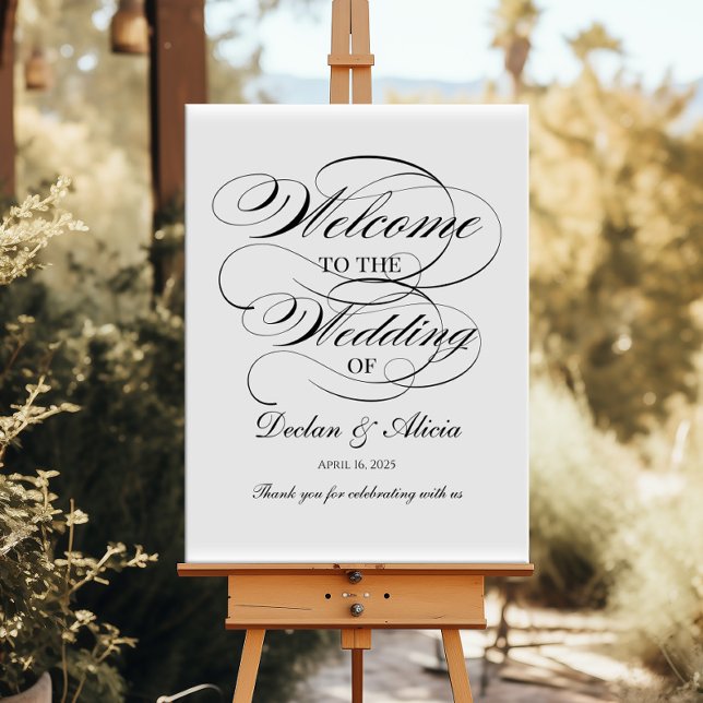 Wedding welcome sign black elegant calligraphy (Creator Uploaded)