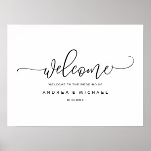 Wedding Welcome Sign - Bounce Calligraphy Black