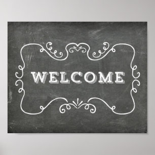 Wedding Welcome Sign Floral Chalkboard