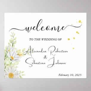Wedding Welcome Sign Greenery Chrysanthemum 