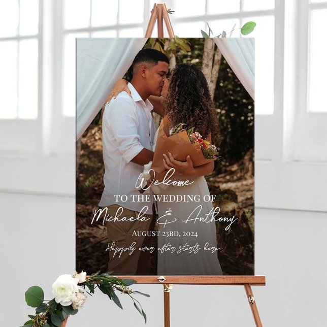Wedding welcome sign personalised with photo (Creator Uploaded)