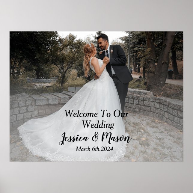 Wedding welcome sign poster with photo (Front)