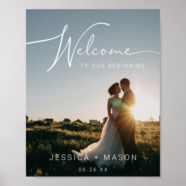 Wedding Welcome Sign Poster with Photo (Front)